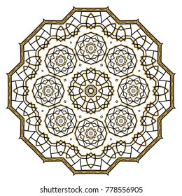 Flower Mandala. Vintage decorative elements. Oriental pattern, vector illustration. Coloring book page. Islam, Arabic, Indian, moroccan spain turkish mystic ottoman motifs