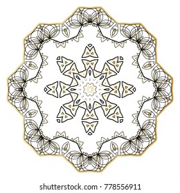 Flower Mandala. Vintage decorative elements. Oriental pattern, vector illustration. Coloring book page. Islam, Arabic, Indian, moroccan spain turkish mystic ottoman motifs