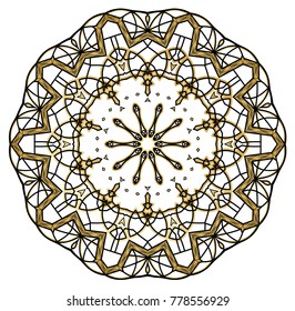 Flower Mandala. Vintage decorative elements. Oriental pattern, vector illustration. Coloring book page. Islam, Arabic, Indian, moroccan spain turkish mystic ottoman motifs