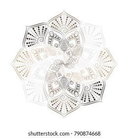 Flower Mandala. Vintage decorative elements. Oriental pattern, vector illustration. Islam, Arabic, Indian, moroccan,spain, turkish, pakistan, chinese, mystic, ottoman motifs. Coloring book page