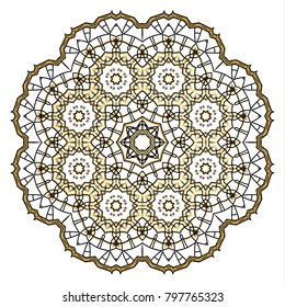 Flower Mandala. Vintage decorative elements. Oriental pattern, vector illustration. Islam, Arabic, Indian, moroccan spain turkish mystic ottoman motifs