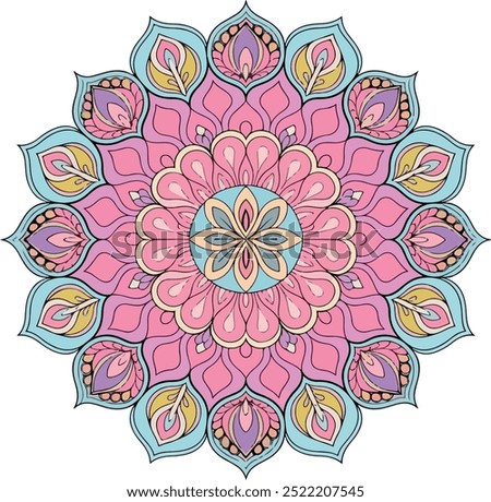Flower Mandala. Vintage decorative elements. Oriental pattern, vector illustration. Islam, Arabic, Indian, moroccan,spain, turkish, pakistan, chinese, ottoman motifs.Vector art