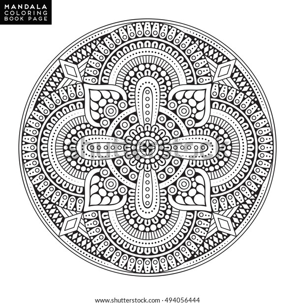 Download Flower Mandala Vintage Decorative Elements Oriental Stock Vector (Royalty Free) 494056444