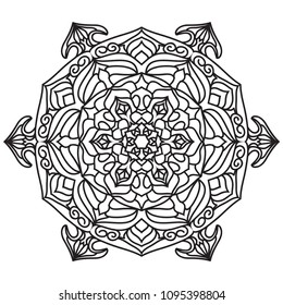 Flower Mandala. Vintage decorative elements.Oriental vector, Decorative round ornaments. Islam, Arabic, Indian, moroccan,spain, turkish, pakistan, chinese, mystic, ottoman motifs. Coloring book page