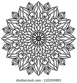 Flower Mandala. Vintage decorative elements.Oriental vector, Decorative round ornaments. Islam, Arabic, Indian, moroccan,spain, turkish, pakistan, chinese, mystic, ottoman motifs. Coloring book page