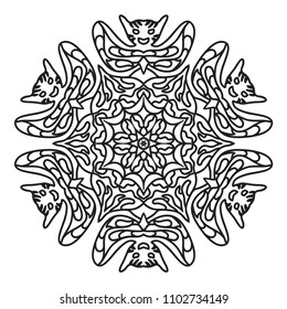 Flower Mandala. Vintage decorative elements.Oriental vector, Decorative round ornaments. Islam, Arabic, Indian, moroccan,spain, turkish, pakistan, chinese, mystic, ottoman motifs. Coloring book page