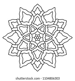 Flower Mandala. Vintage decorative elements.Oriental vector, Decorative round ornaments. Islam, Arabic, Indian, moroccan,spain, turkish, pakistan, chinese, mystic, ottoman motifs. Coloring book page
