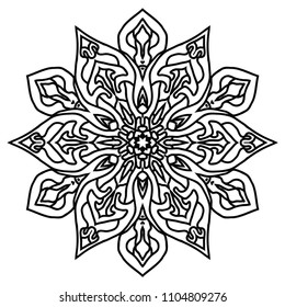Flower Mandala. Vintage decorative elements.Oriental vector, Decorative round ornaments. Islam, Arabic, Indian, moroccan,spain, turkish, pakistan, chinese, mystic, ottoman motifs. Coloring book page