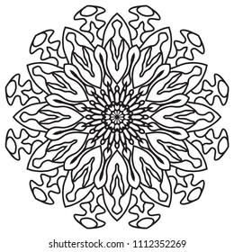 Flower Mandala. Vintage decorative elements.Oriental vector, Decorative round ornaments. Islam, Arabic, Indian, moroccan,spain, turkish, pakistan, chinese, mystic, ottoman motifs. Coloring book page