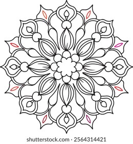 Flower Mandala. Vintage decorative elements.Oriental pattern, vector illustration art