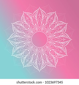 Flower Mandala Vintage decorative elements.vector illustrationIndian vignette design for greeting card, photo, save the date, Yoga template.