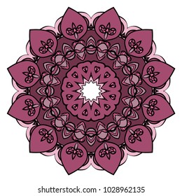 Flower Mandala. Vintage decorative ornament. Oriental pattern, vector illustration. Arabic, Indian, moroccan, chinese, mystic, ottoman motifs. Coloring book page