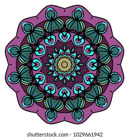 Flower Mandala. Vintage decorative ornament. Oriental pattern, vector illustration. Arabic, Indian, moroccan, chinese, mystic, ottoman motifs. Coloring book page