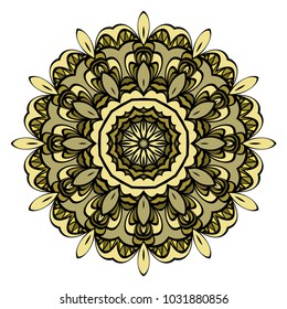 Flower Mandala. Vintage decorative ornament. Oriental pattern, vector illustration. Arabic, Indian, moroccan, chinese, mystic, ottoman motifs. Coloring book page
