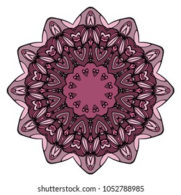 Flower Mandala. Vintage decorative ornament. Oriental pattern, vector illustration. Arabic, Indian, moroccan, chinese, mystic, ottoman motifs. Coloring book page