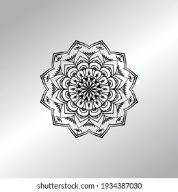 Flower Mandala with vintage floral style for coloring book. Simple Oriental pattern.