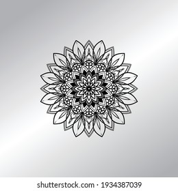 Flower Mandala with vintage floral style for coloring book. Simple Oriental pattern.