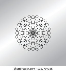 Flower Mandala with vintage floral style for coloring book. Simple Oriental pattern.
