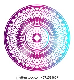 Flower Mandala. Vintage Oriental pattern, vector illustration. Islam, Arabic, Indian, moroccan,spain, turkish, pakistan, chinese, mystic, ottoman motifs. beautiful gradient colors and shine.