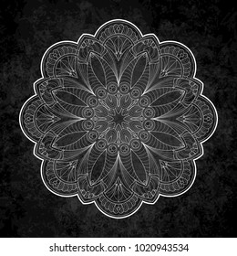 Flower Mandala. Vintage round pattern. Oriental image, vector illustration. Coloring book page