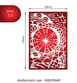 Flower mandala wedding invitation - hand drawn zentangle pattern. Perfect for laser cutting.