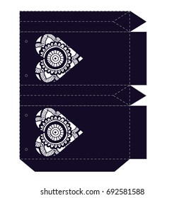 Flower mandala wedding invitation - hand drawn pattern. Perfect for laser cutting.