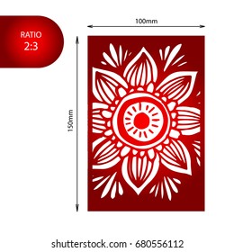 Flower mandala wedding invitation. Perfect for laser cutting.