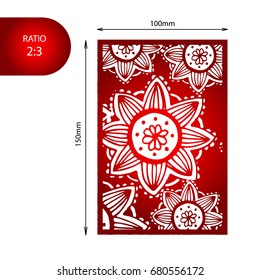 Flower mandala wedding invitation. Perfect for laser cutting.
