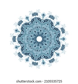 Flower mandala in white background, vector illustration.