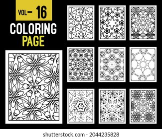 Flower Mandalas Adult Coloring Book. Oriental pattern, vector illustration. Islam, Arabic, Indian, turkish, pakistan, chinese, mystic, ottoman motifs. Coloring book page mandala, kdp Interior