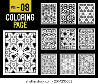 Flower Mandalas Adult Coloring Book. Oriental pattern, vector illustration. Islam, Arabic, Indian, turkish, pakistan, chinese, mystic, ottoman motifs. Coloring book page mandala, kdp Interior