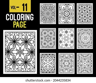 Flower Mandalas Adult Coloring Book. Oriental pattern, vector illustration. Islam, Arabic, Indian, turkish, pakistan, chinese, mystic, ottoman motifs. Coloring book page mandala, kdp Interior