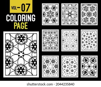 Flower Mandalas Adult Coloring Book. Oriental pattern, vector illustration. Islam, Arabic, Indian, turkish, pakistan, chinese, mystic, ottoman motifs. Coloring book page mandala, kdp Interior