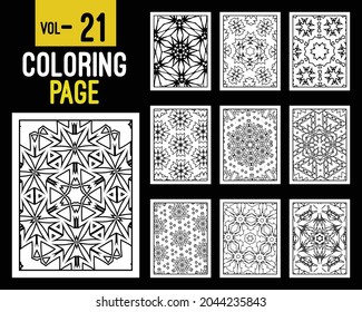 Flower Mandalas Adult Coloring Book. Oriental pattern, vector illustration. Islam, Arabic, Indian, turkish, pakistan, chinese, mystic, ottoman motifs. Coloring book page mandala, kdp Interior