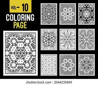 Flower Mandalas Adult Coloring Book. Oriental pattern, vector illustration. Islam, Arabic, Indian, turkish, pakistan, chinese, mystic, ottoman motifs. Coloring book page mandala, kdp Interior