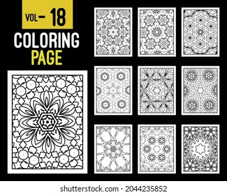 Flower Mandalas Adult Coloring Book. Oriental pattern, vector illustration. Islam, Arabic, Indian, turkish, pakistan, chinese, mystic, ottoman motifs. Coloring book page mandala, kdp Interior