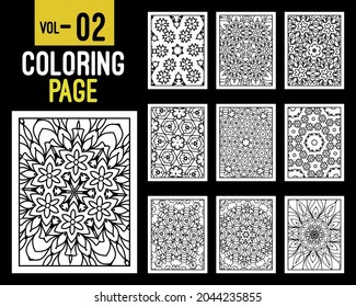 Flower Mandalas Adult Coloring Book. Oriental pattern, vector illustration. Islam, Arabic, Indian, turkish, pakistan, chinese, mystic, ottoman motifs. Coloring book page mandala, kdp Interior