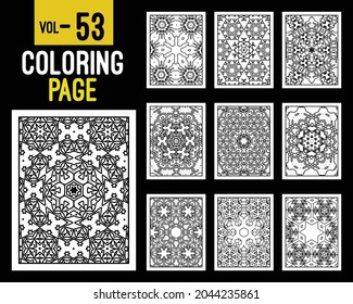 Flower Mandalas Adult Coloring Book. Oriental pattern, vector illustration. Islam, Arabic, Indian, turkish, pakistan, chinese, mystic, ottoman motifs. Coloring book page mandala, kdp Interior