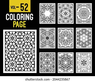 Flores Mandalas Libro de Colores para Adultos. Patrón oriental, ilustración vectorial. Motivos islámicos, árabes, indios, turcos, pakistán, chinos, místicos, otomanos. Colorear la página del libro mandala, kdp Interior