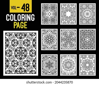 Flower Mandalas Adult Coloring Book. Oriental pattern, vector illustration. Islam, Arabic, Indian, turkish, pakistan, chinese, mystic, ottoman motifs. Coloring book page mandala, kdp Interior