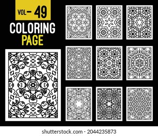 Flower Mandalas Adult Coloring Book. Oriental pattern, vector illustration. Islam, Arabic, Indian, turkish, pakistan, chinese, mystic, ottoman motifs. Coloring book page mandala, kdp Interior