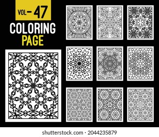 Flower Mandalas Adult Coloring Book. Oriental pattern, vector illustration. Islam, Arabic, Indian, turkish, pakistan, chinese, mystic, ottoman motifs. Coloring book page mandala, kdp Interior