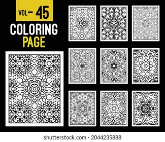 Flower Mandalas Adult Coloring Book. Oriental pattern, vector illustration. Islam, Arabic, Indian, turkish, pakistan, chinese, mystic, ottoman motifs. Coloring book page mandala, kdp Interior