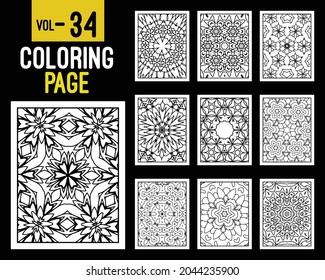 Flower Mandalas Adult Coloring Book. Oriental pattern, vector illustration. Islam, Arabic, Indian, turkish, pakistan, chinese, mystic, ottoman motifs. Coloring book page mandala, kdp Interior