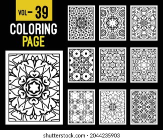 Flores Mandalas Libro de Colores para Adultos. Patrón oriental, ilustración vectorial. Motivos islámicos, árabes, indios, turcos, pakistán, chinos, místicos, otomanos. Colorear la página del libro mandala, kdp Interior