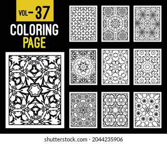 Flower Mandalas Adult Coloring Book. Oriental pattern, vector illustration. Islam, Arabic, Indian, turkish, pakistan, chinese, mystic, ottoman motifs. Coloring book page mandala, kdp Interior