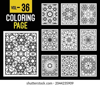 Flower Mandalas Adult Coloring Book. Oriental pattern, vector illustration. Islam, Arabic, Indian, turkish, pakistan, chinese, mystic, ottoman motifs. Coloring book page mandala, kdp Interior