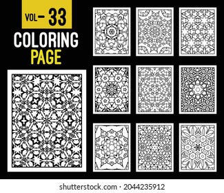 Flower Mandalas Adult Coloring Book. Oriental pattern, vector illustration. Islam, Arabic, Indian, turkish, pakistan, chinese, mystic, ottoman motifs. Coloring book page mandala, kdp Interior