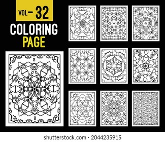 Flower Mandalas Adult Coloring Book. Oriental pattern, vector illustration. Islam, Arabic, Indian, turkish, pakistan, chinese, mystic, ottoman motifs. Coloring book page mandala, kdp Interior