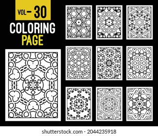 Flower Mandalas Adult Coloring Book. Oriental pattern, vector illustration. Islam, Arabic, Indian, turkish, pakistan, chinese, mystic, ottoman motifs. Coloring book page mandala, kdp Interior